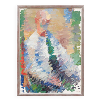 Swedish Oil on Canvas – “Sitting Man” by Bengt Crantz