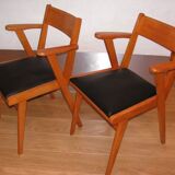 Pair of vintage bridge armchairs
