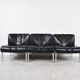 Vintage leather and chrome eurochair lounge chairs by Girsberger, 1970s