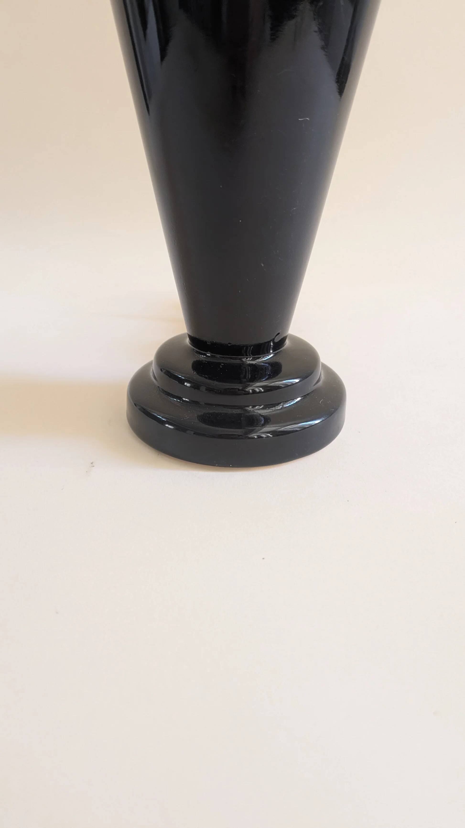 Black art deco lamp base