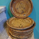 Assiettes à dessert vintage en grès