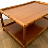 Bamboo-style turned wood coffee table