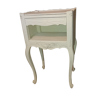 Bedside table white wood high shabby style