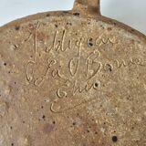 Ancienne Gourde bouteille en grès signée Jacques Migeon LA BORNE (Cher)