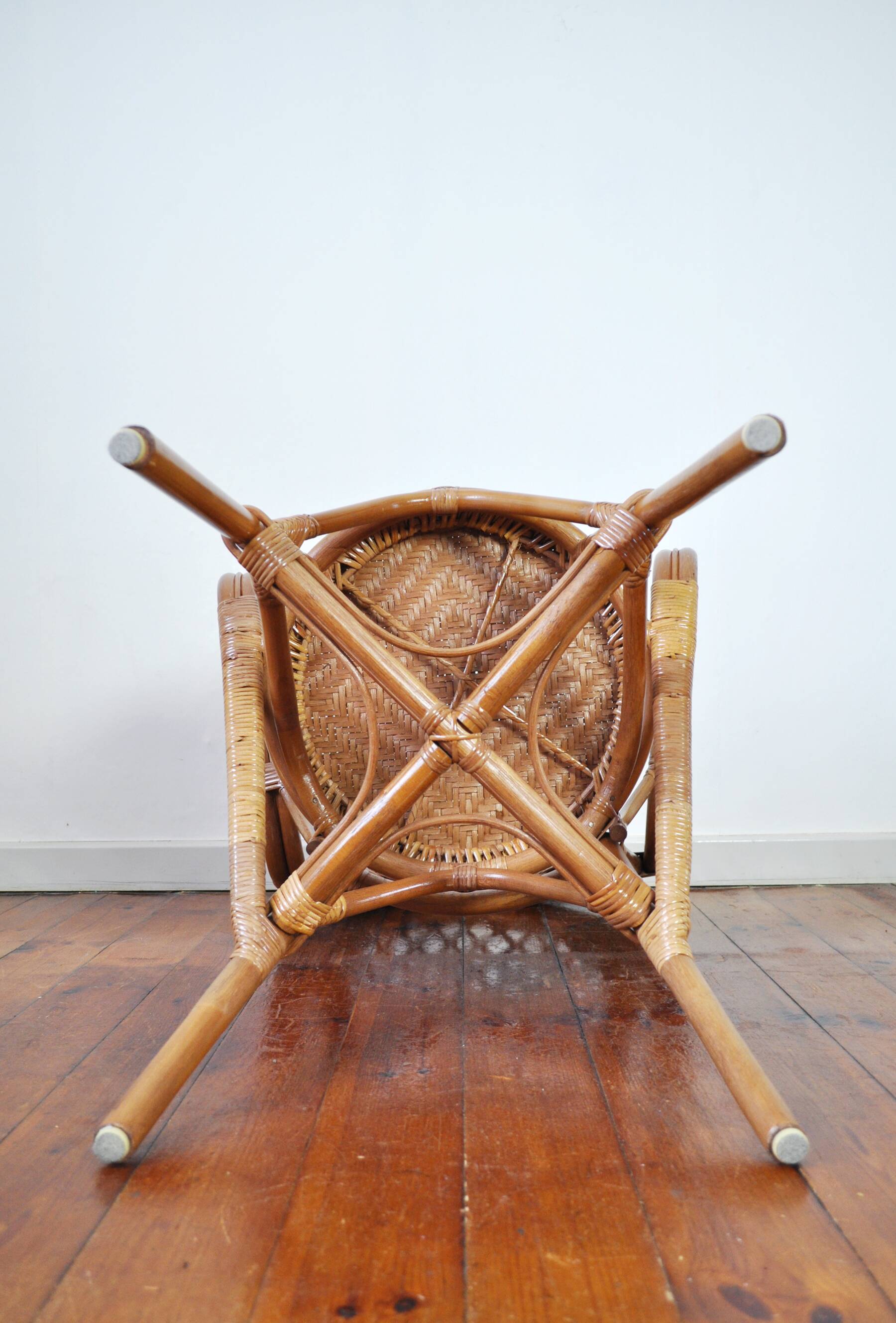Fauteuil en rotin et bambou du 20e siècle