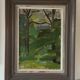 Vintage Modernists Landscape Oil on Canvas signed by F.H. 1950s