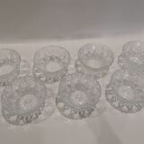 7 vintage chiseled glass cups