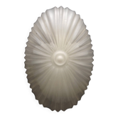 French Vintage 1970s White Opaque Glass Single Wall Light – Art Deco Style