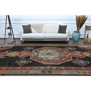1970s Vintage Turkish Hand-Knotted Wool Cotton Brown Area Rug 234x417