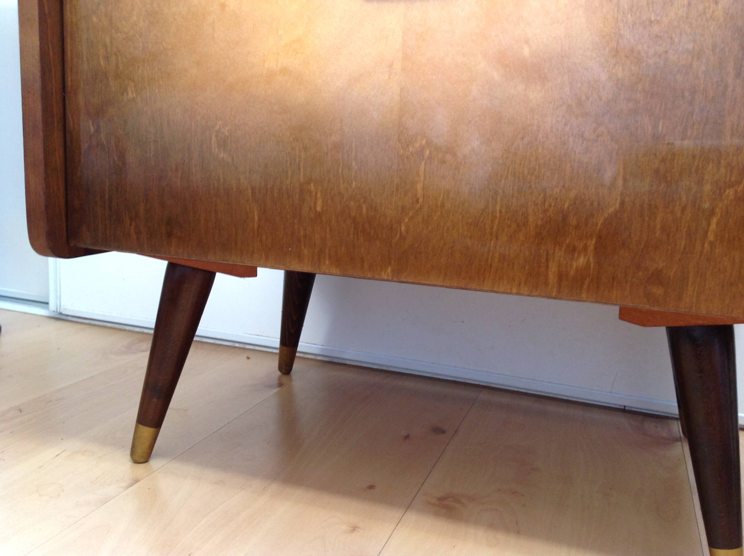 Pair of bedside tables with compass feet / vintage 50s-60s