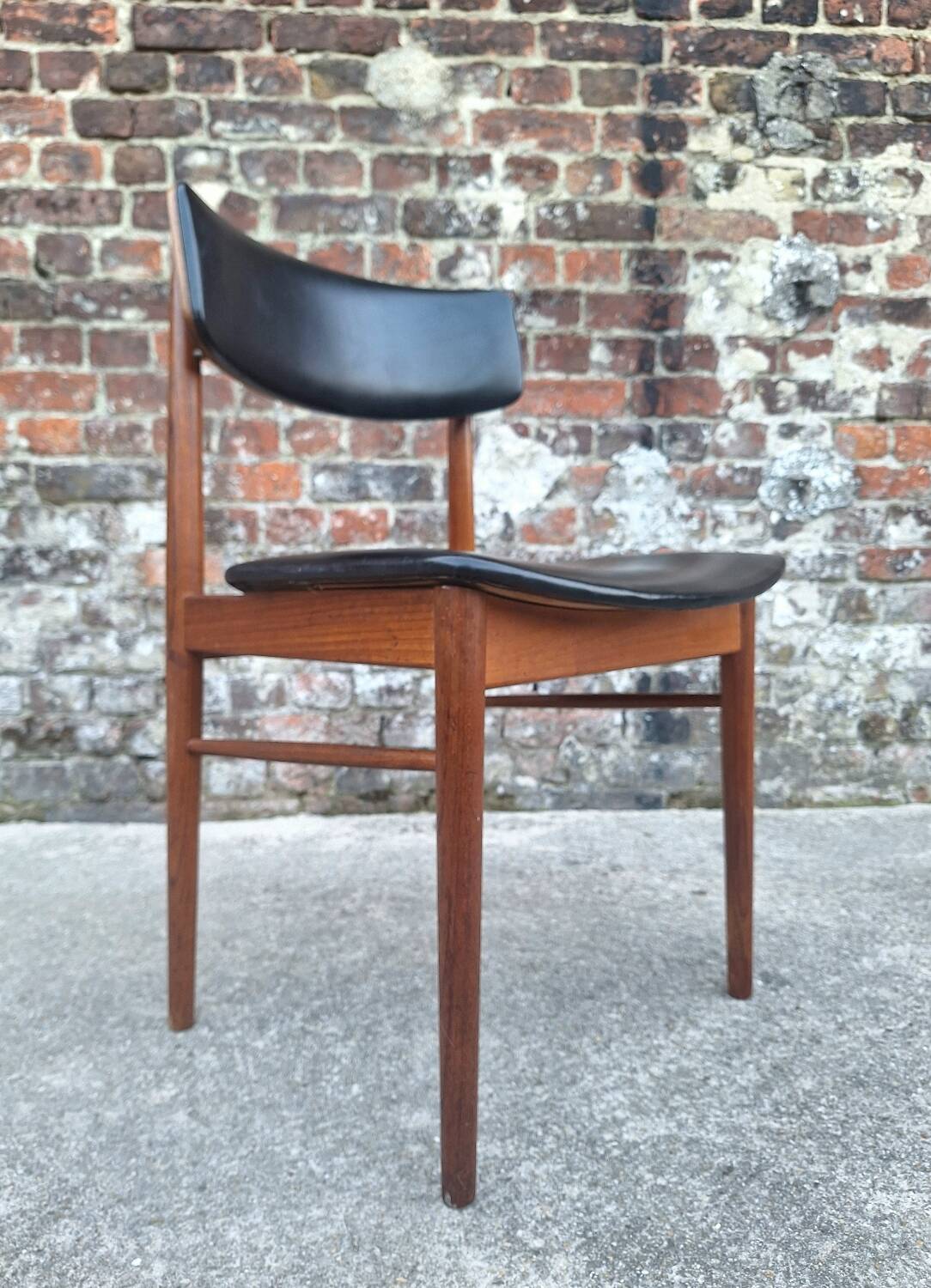 SAX set of 4 vintage Scandinavian chairs, teak and skai furniture