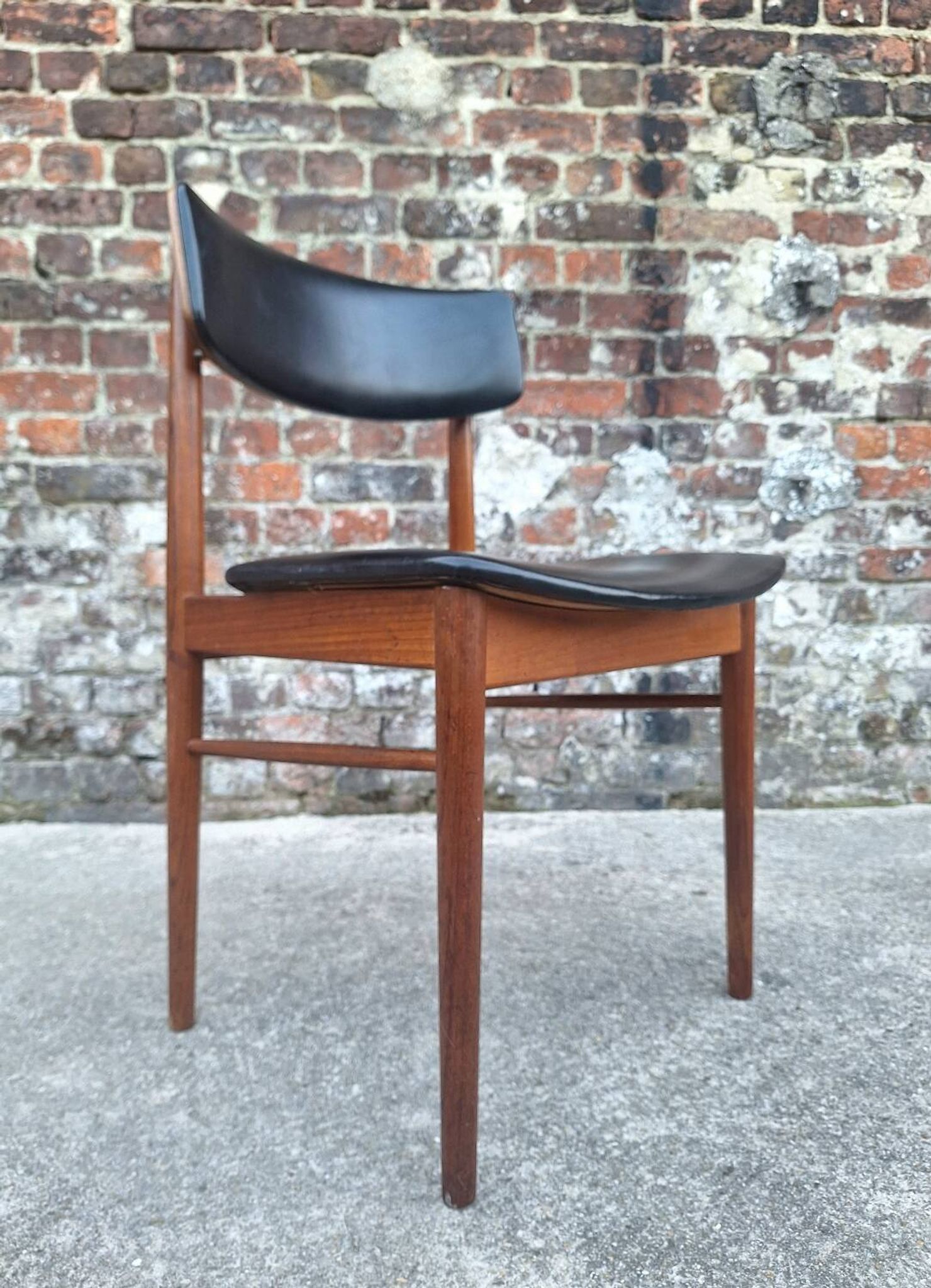 SAX set of 4 vintage Scandinavian chairs, teak and skai furniture