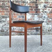 SAX set of 4 vintage Scandinavian chairs, teak and skai furniture