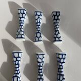 Lot de 6 porte-couteaux ou baguettes en porcelaine bleue