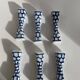 Lot de 6 porte-couteaux ou baguettes en porcelaine bleue