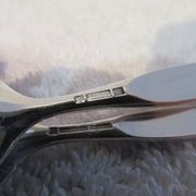 2 Christofle goldsmith mocha and coffee spoons, Duo model, 10 & 13.5cm