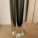Murano vase in blown glass, smoked and crystal.