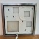 Wall light by Angelo Brotto, polished steel and Murano glass.