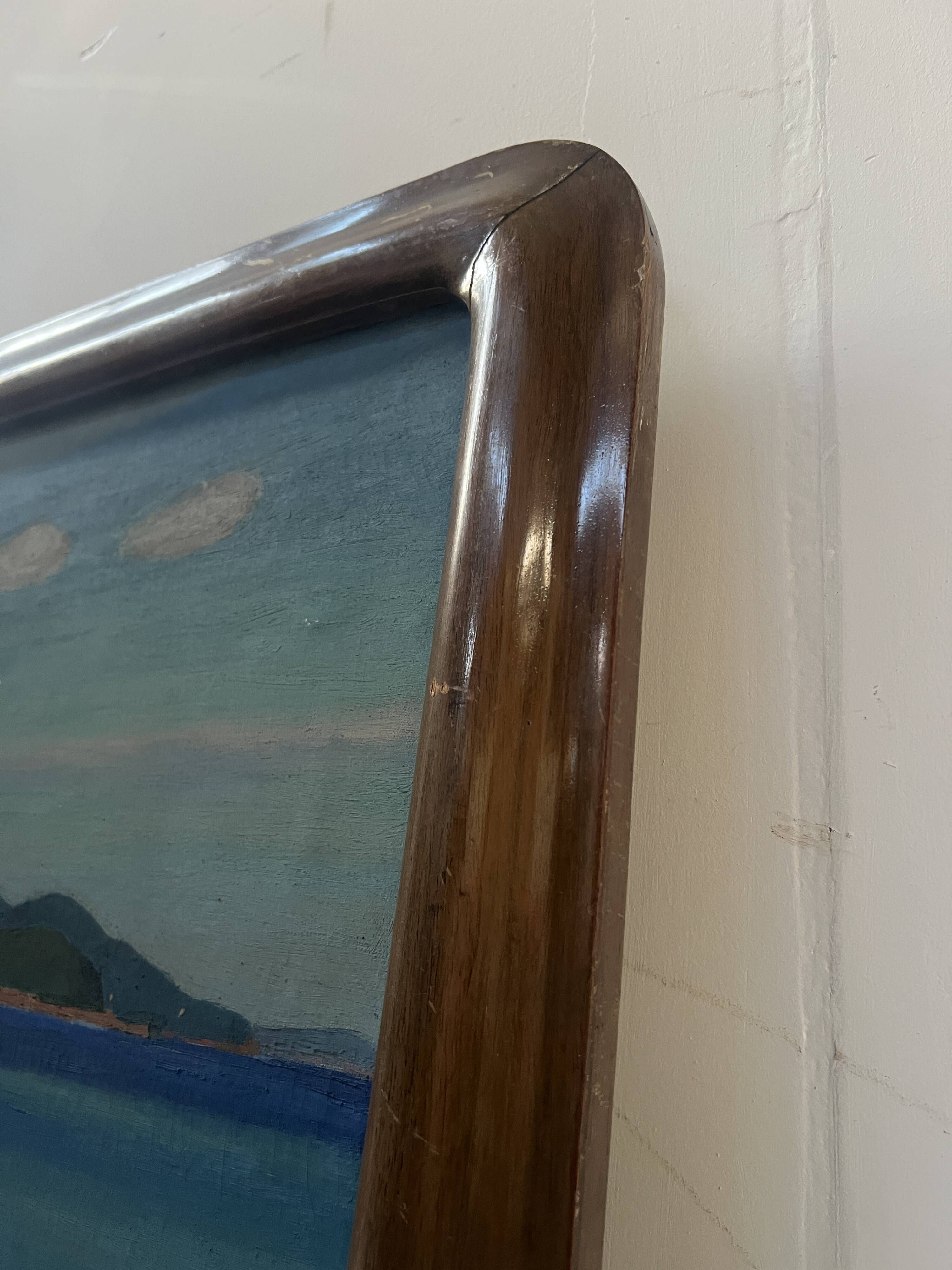 "View of the AGUAY Bay" Oil on canvas by Edmond ASTRUC 20th century