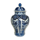 Large covered pot in Delft earthenware