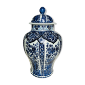 Large covered pot in Delft earthenware