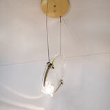 Postmodern glass ceiling lamp for Saporiti Anni '80