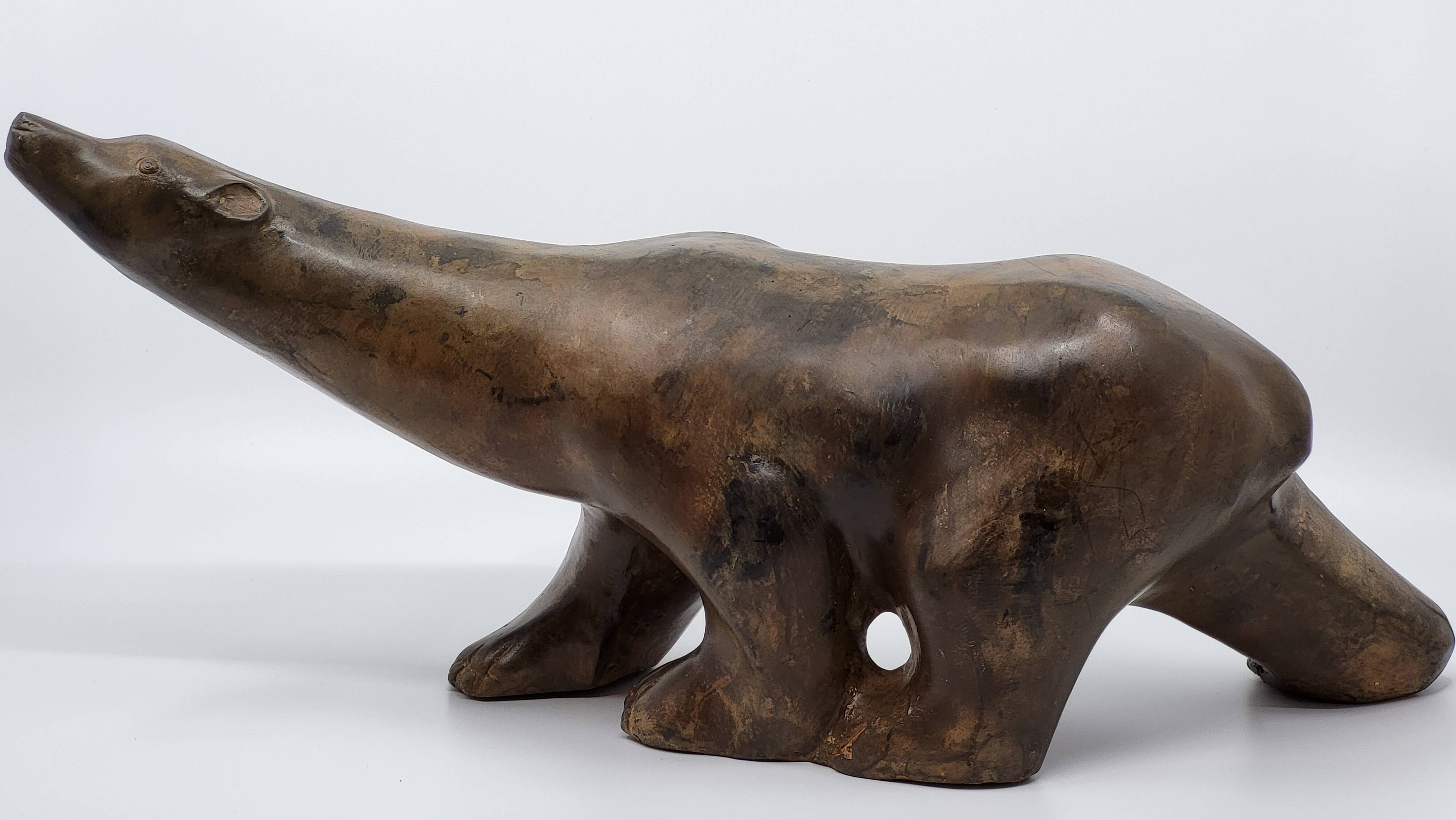 Polar Bear Sculpture by Pierre Chenet in bronze France Circa 2000