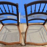 Two quality wooden cane chairs totally relooked