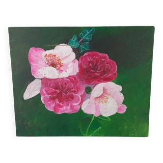 Oil painting on canvas bouquet of roses