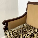 Louis Philippe bench in Leopard fabric