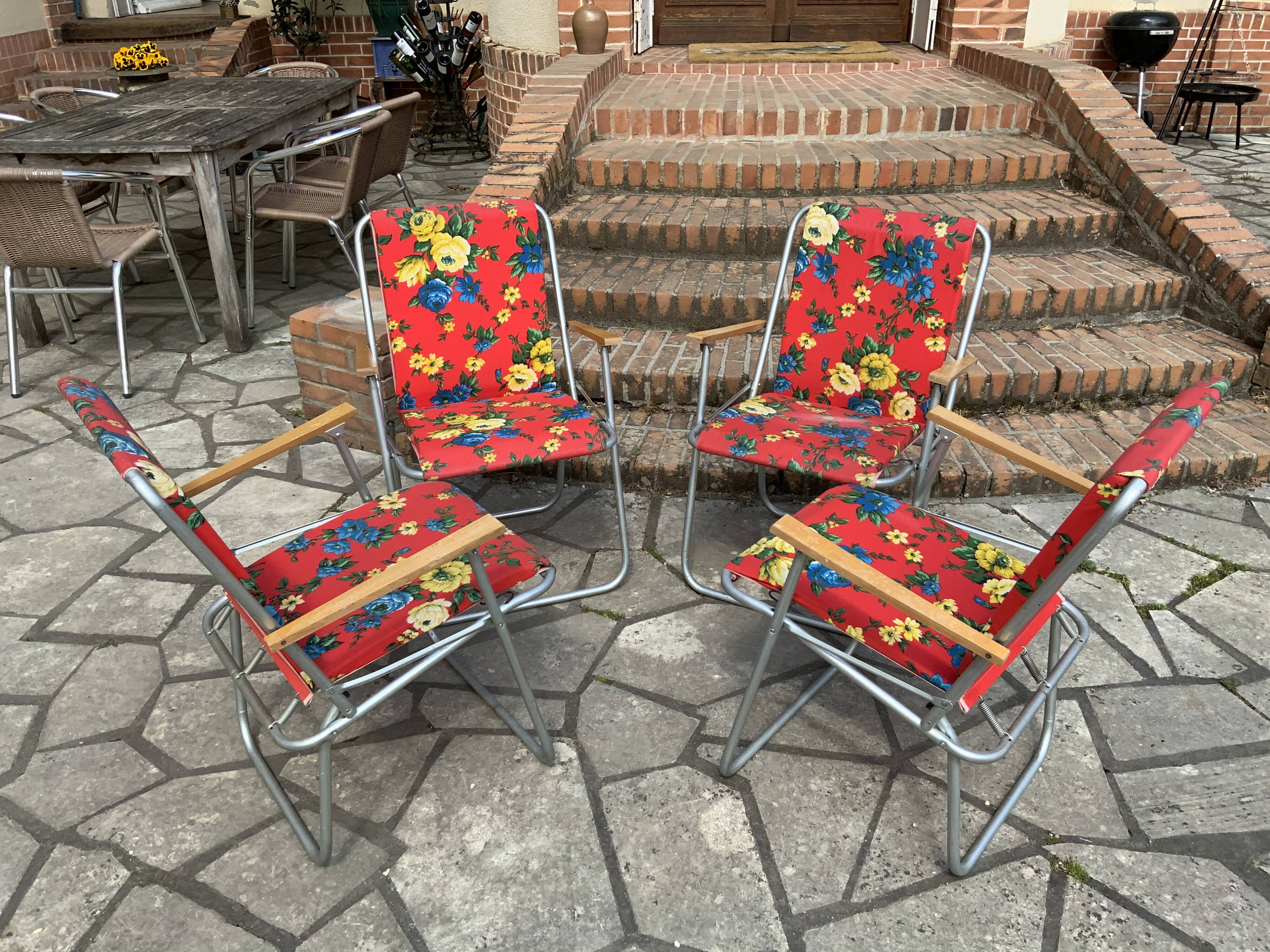 Fauteuils de jardin pliants vintage