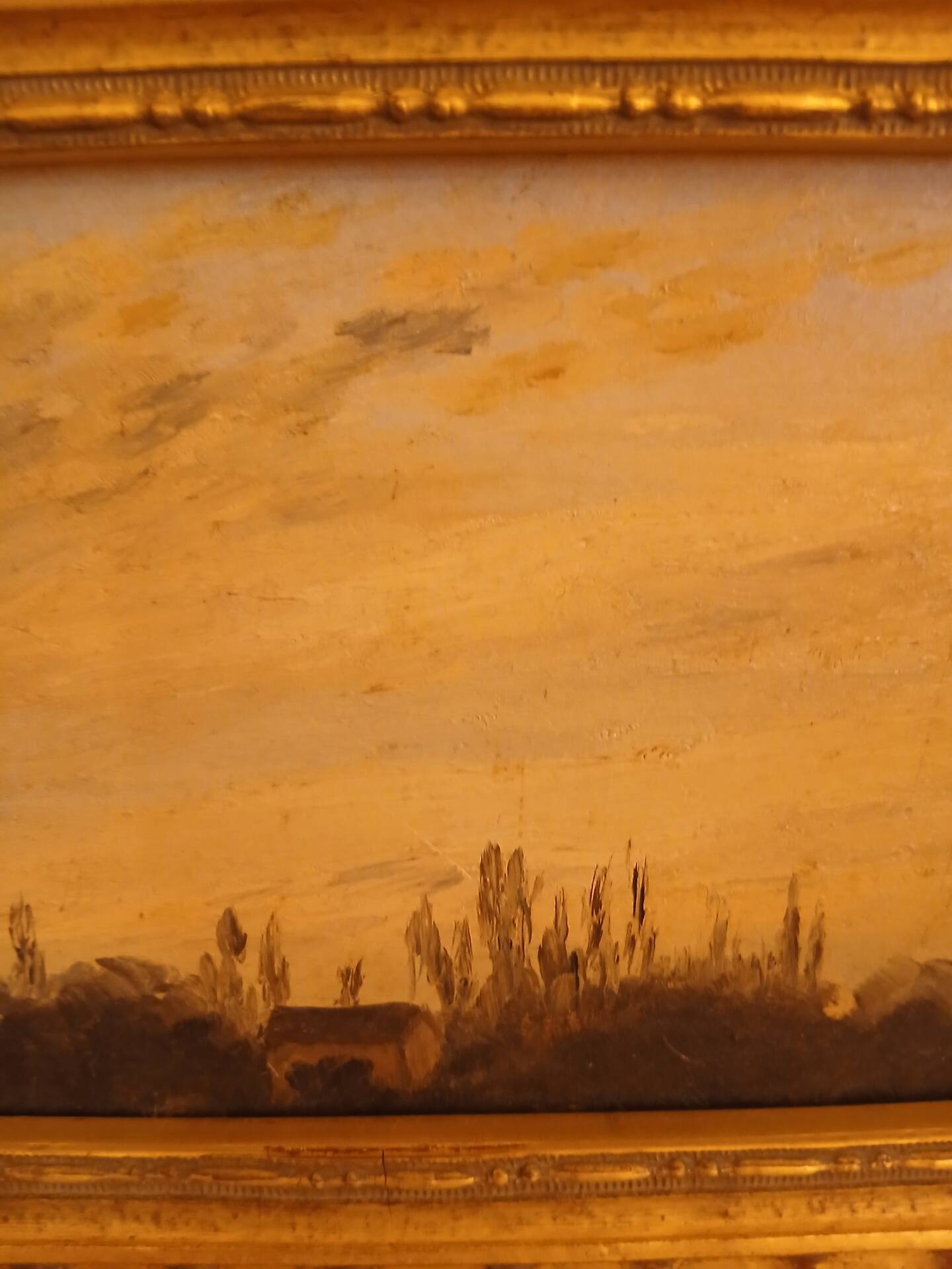 Painting table school of Barbizon France late 19th century