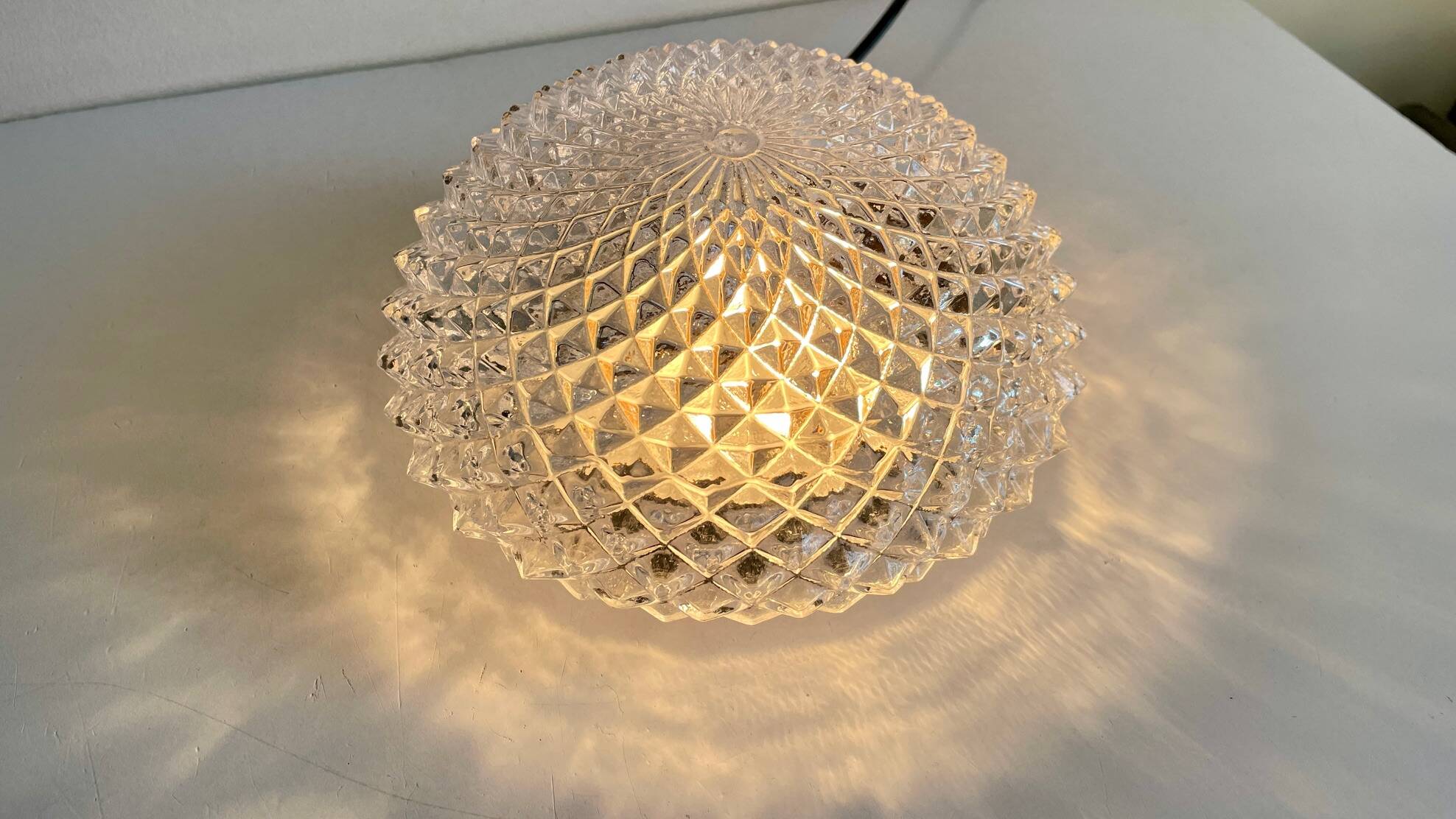 APPLIQUE Semi-Crystal Ceiling Light 1950s