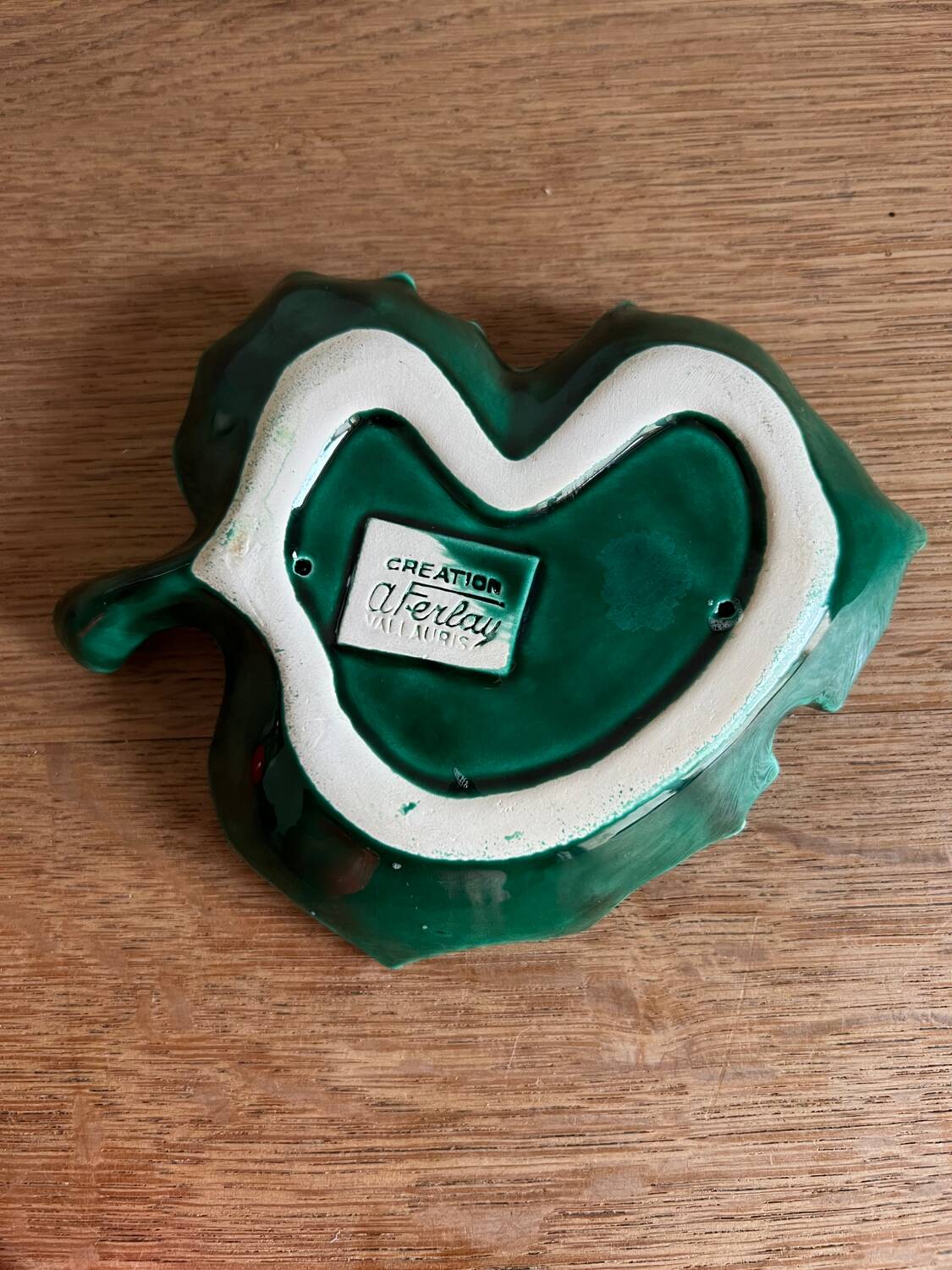 Barbotine set Salt shaker pepper shaker mustard pot