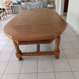 Golden oak dining table