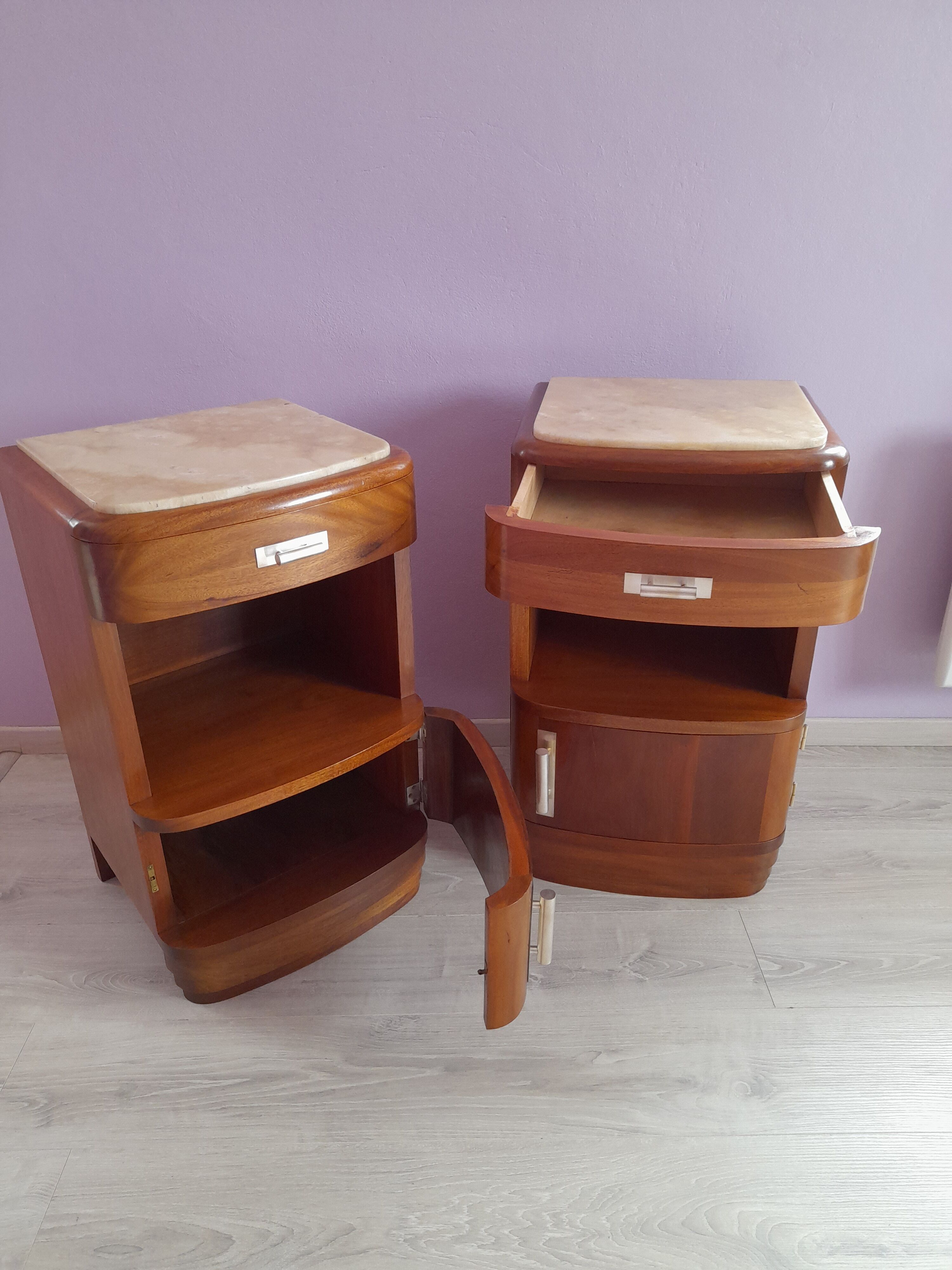 Pair of art deco bedside tables