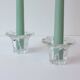 Vintage 1980s Reims-Style Glass Candle Holders