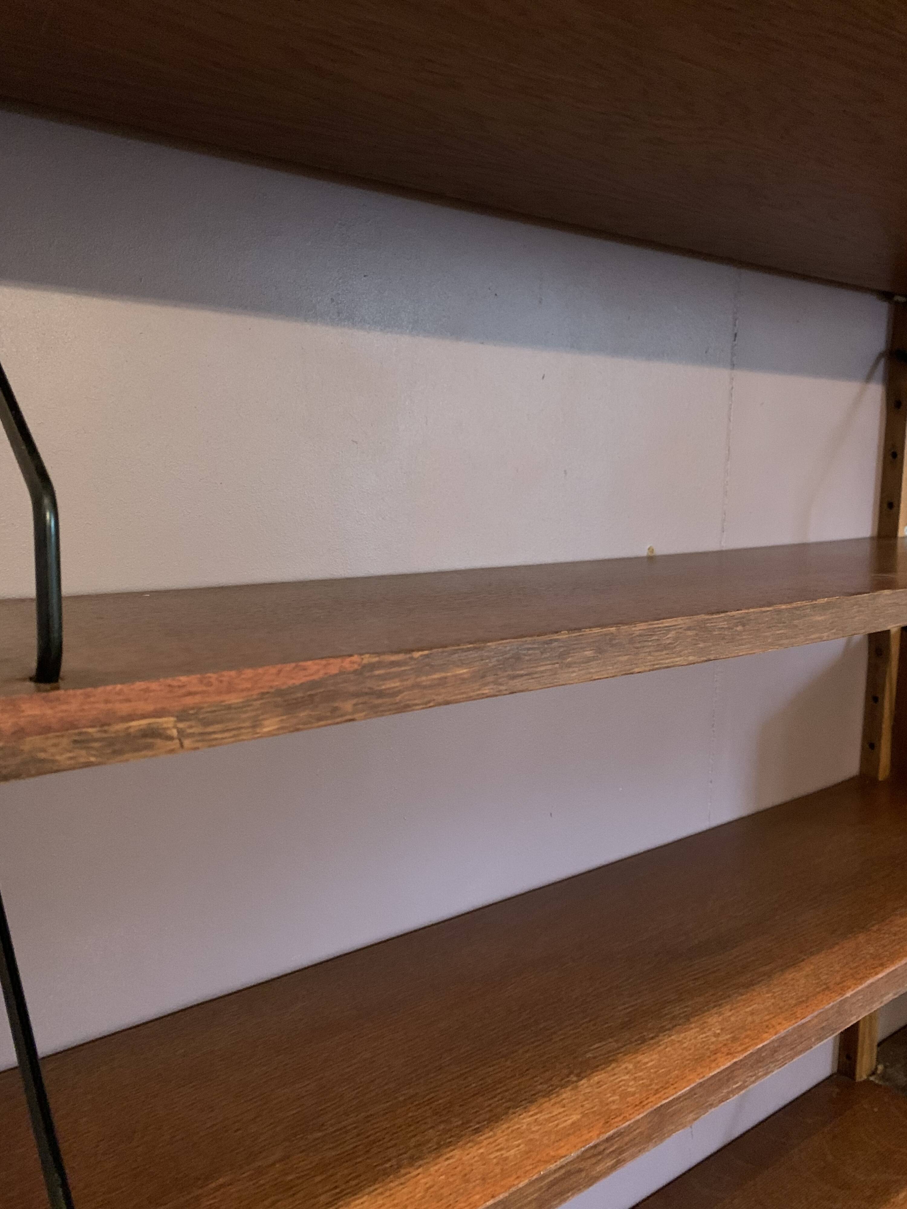Modular teak wall shelf