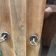Raw wood display case with 3 doors, oak