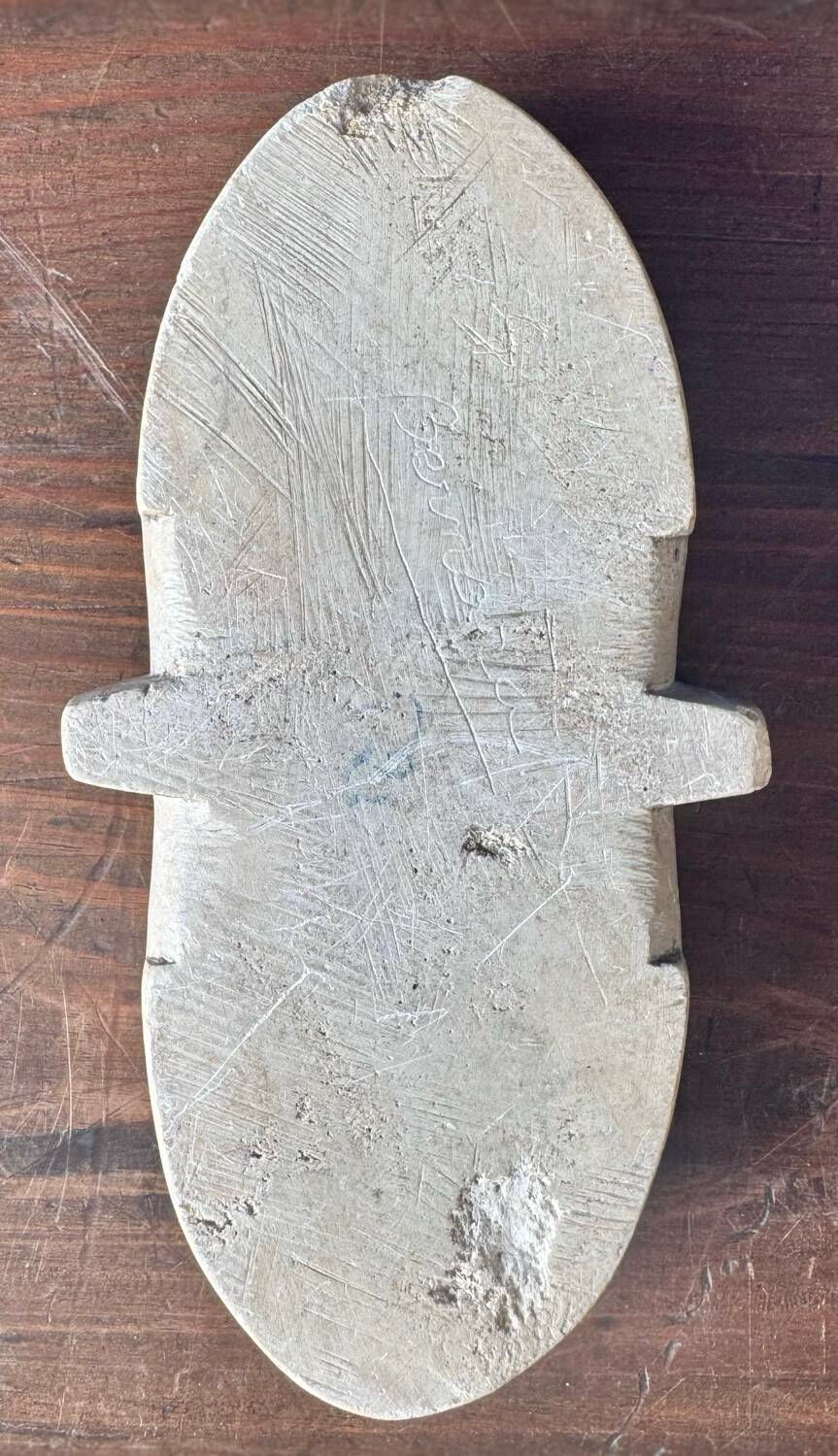 Small old carved stone cup, holy water font or soapstone