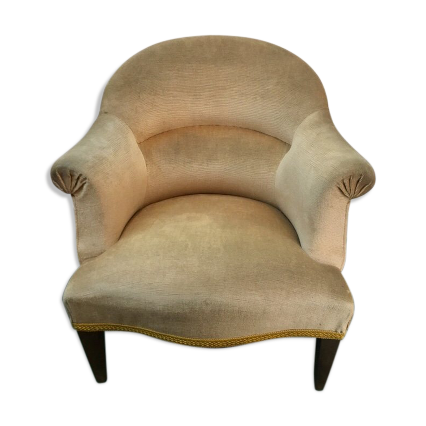 Armchair toad velvet vintage cream
