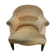 Fauteuil crapaud velours vintage crème