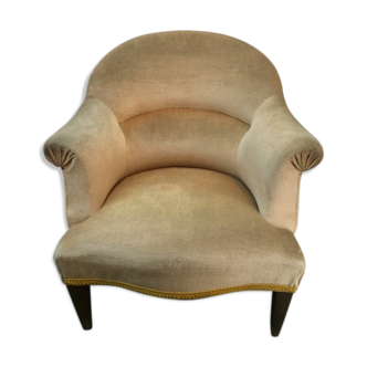 Armchair toad velvet vintage cream
