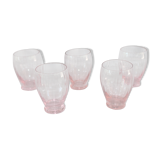 5 Old pink striped glasses