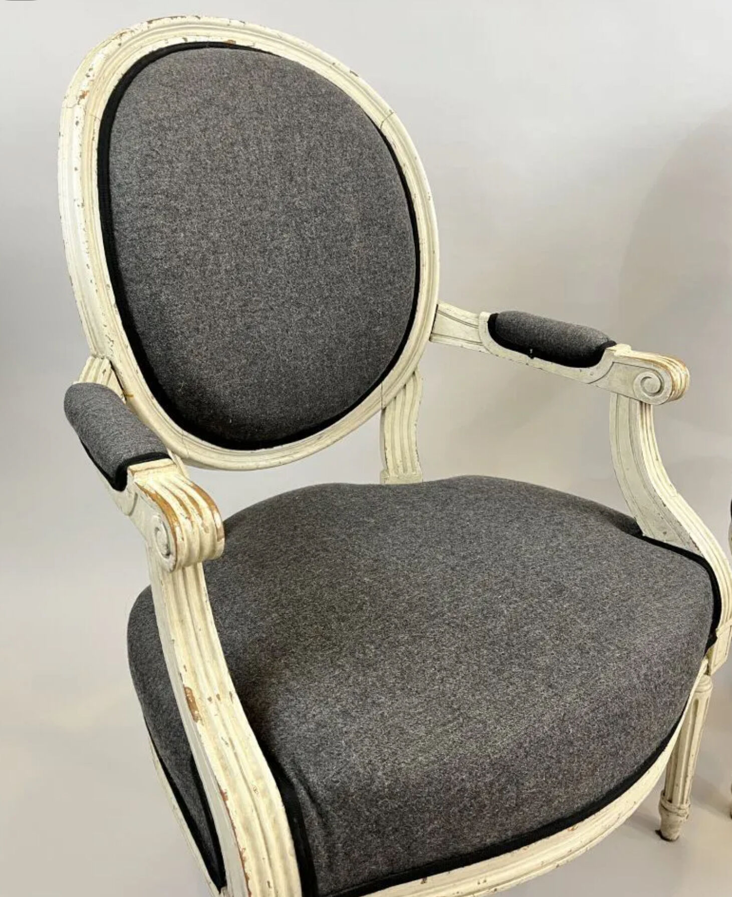 Pair of armchairs medallion louis XVI style-