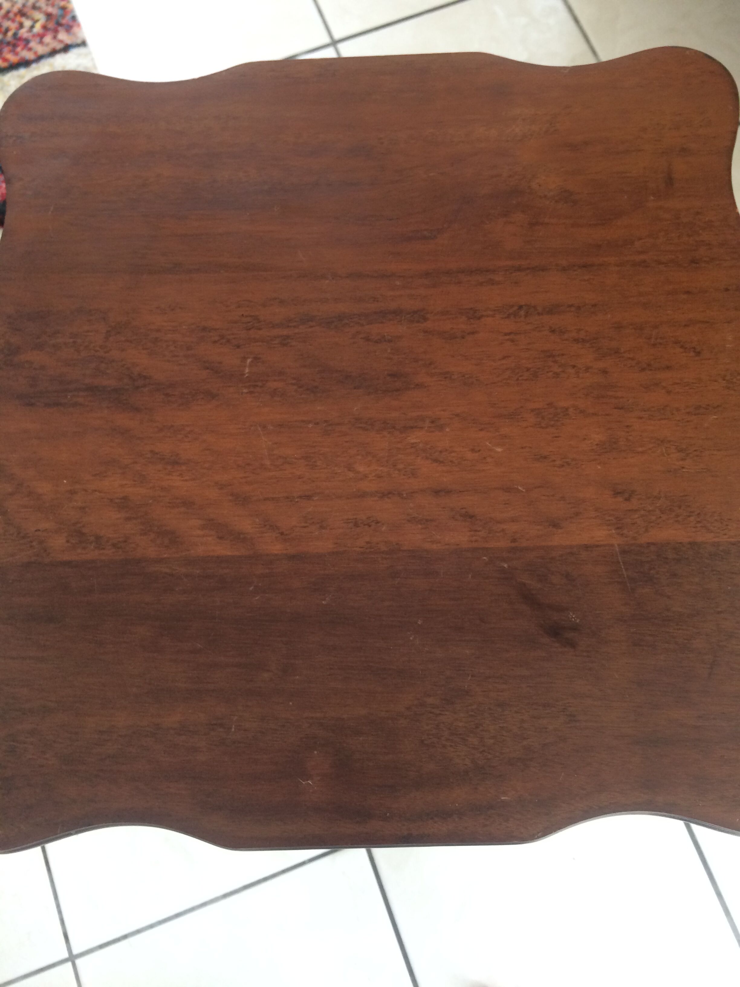 Mahogany square healing tripod foot