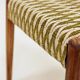 Set 2 Dining Chairs Solid Wood Ash Green Jacquard Fabric