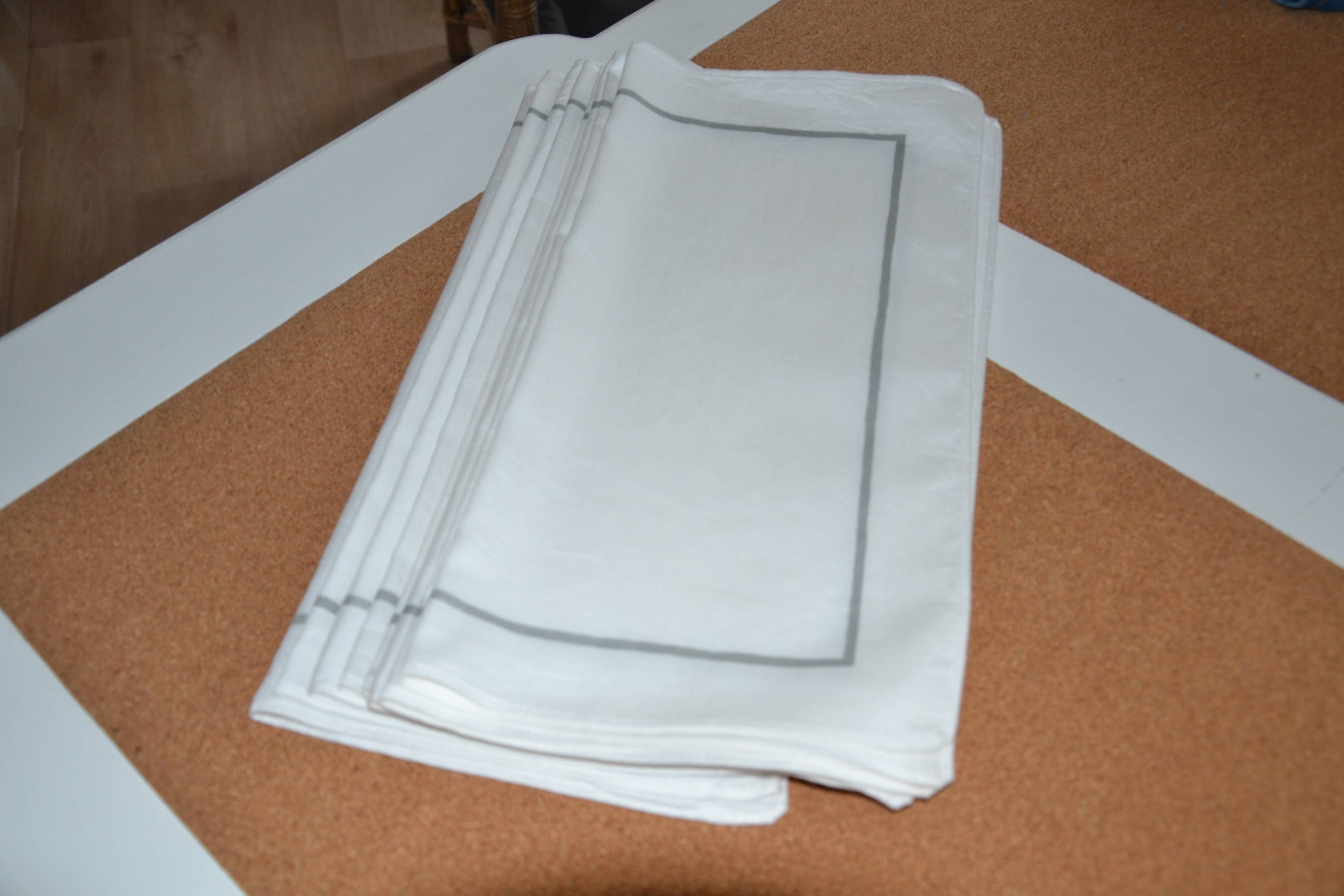 Old linen tablecloth and napkins