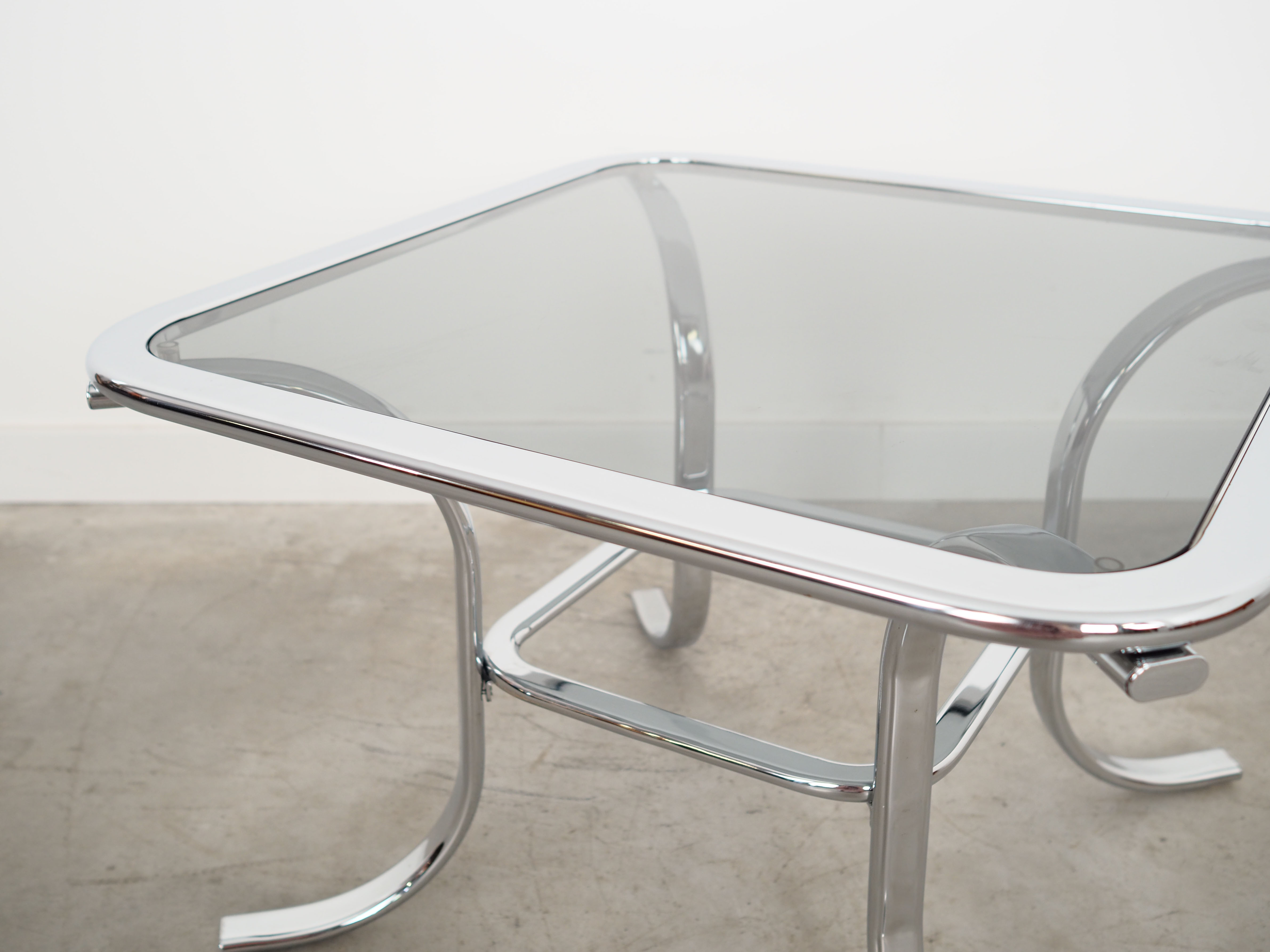 Table basse en verre, design danois, années 1970, production: Danemark