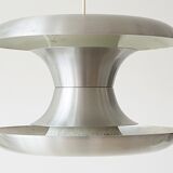Scandinavian chandelier in brushed steel 1960